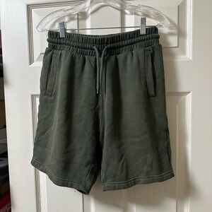 Men's Olive Green Drawstring Sweat Shorts